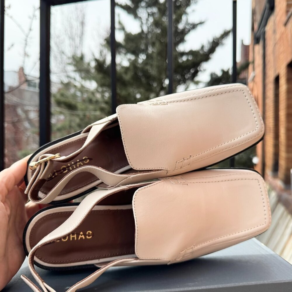 ALOHAS Abe Slingback Leather Slingback Loafers ream Gold Womens 8.5 / 39 - Picture 11 of 16